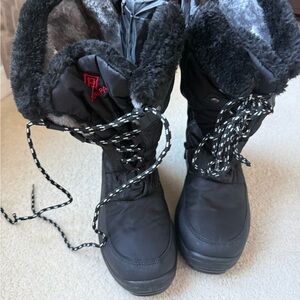 Black Winter Boots with Fur Lining